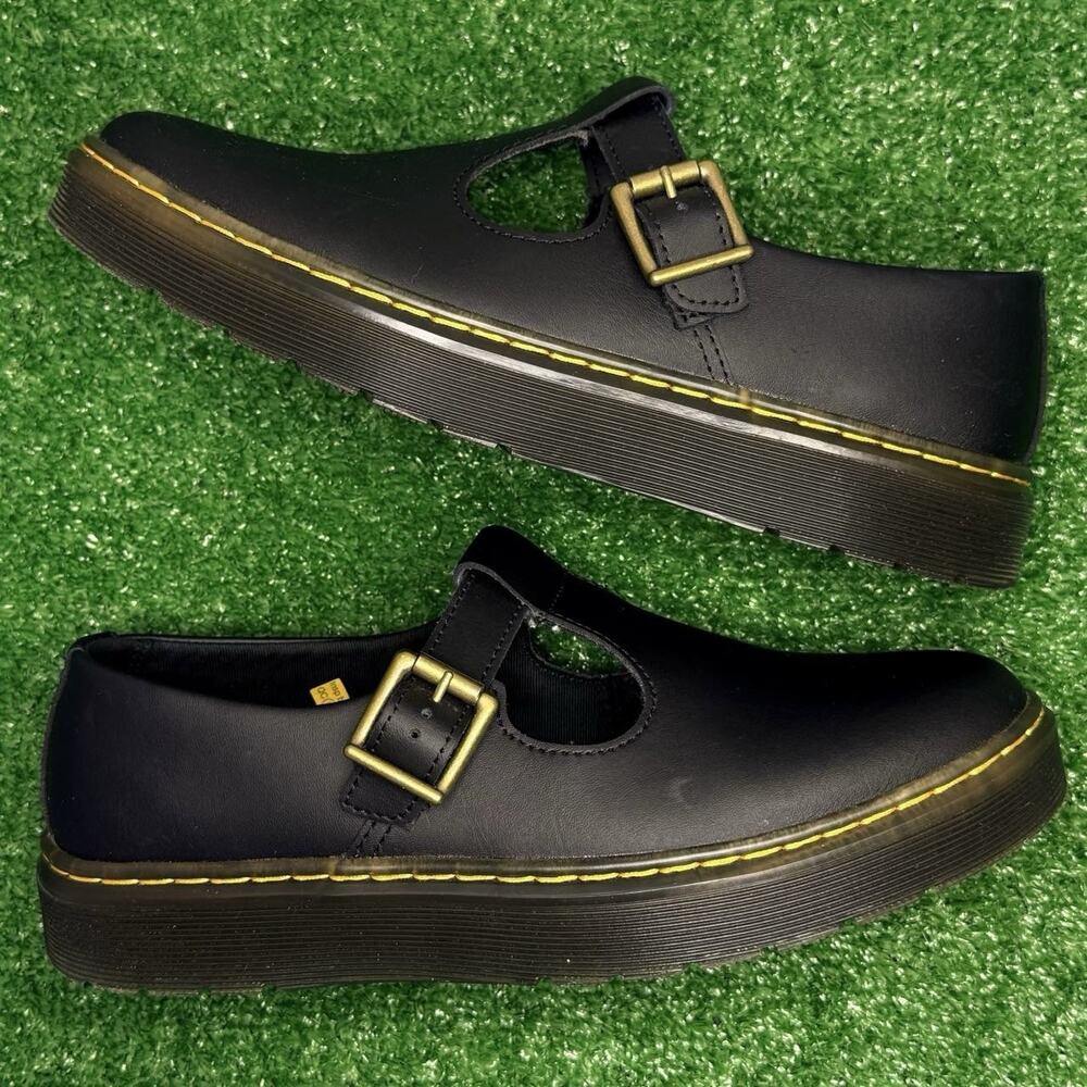 Dr Martens Zavala Mary Jane Black Hydro Leather Women 9 EXC